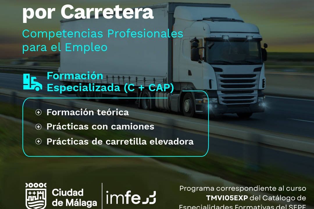 Curso de Conducción de Vehículos Pesados por Carretera (C + CAP) para Personas Desempleadas