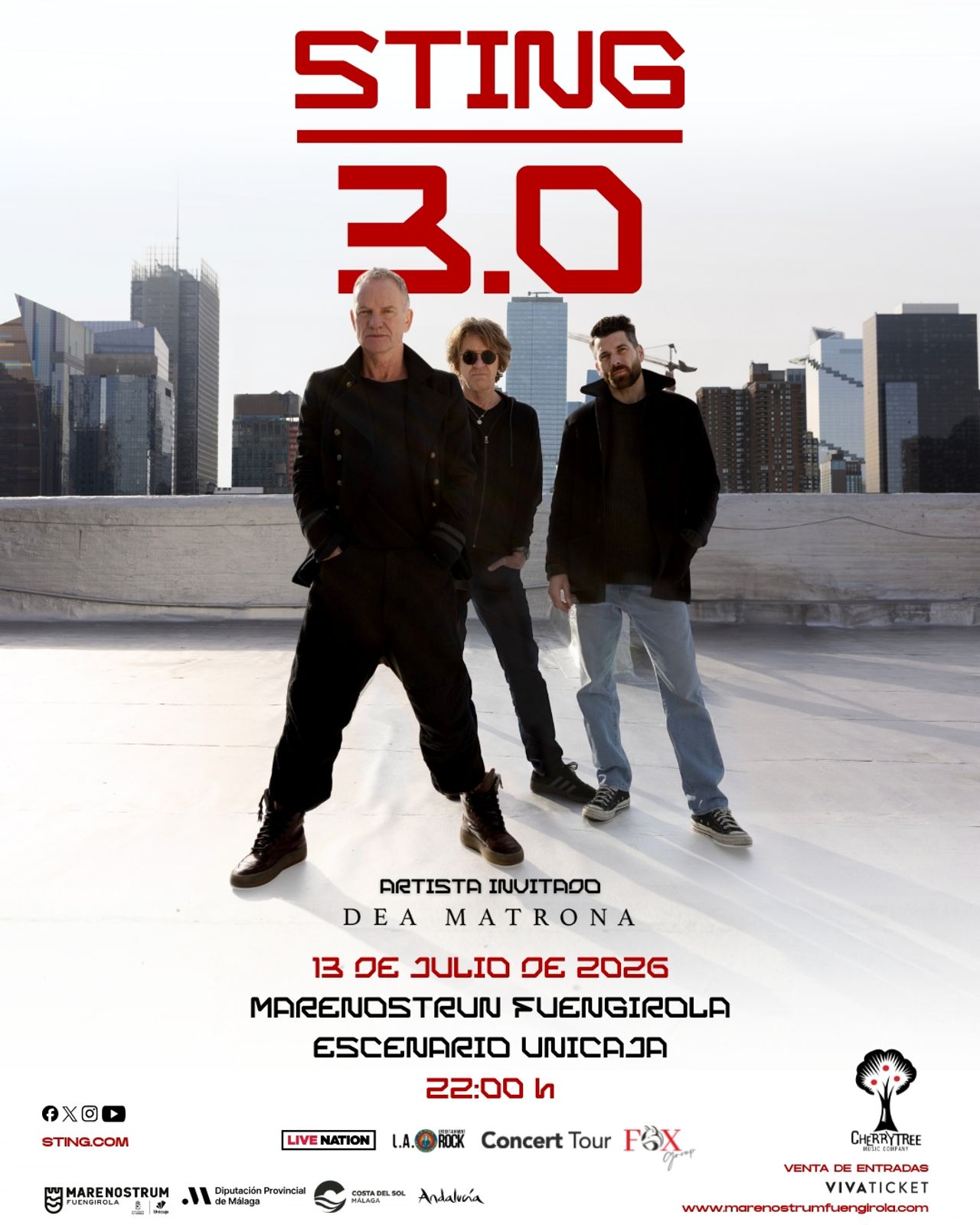 Cartel concierto Sting. Foto: Marenostrum Fuengirola.